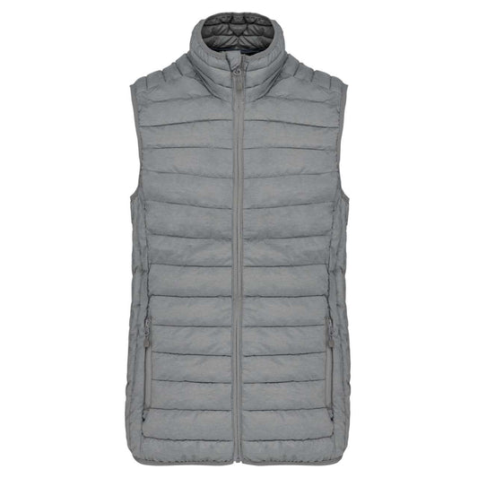 LADIES' LIGHTWEIGHT SLEEVELESS FAKE DOWN JACKET - Marl Silver - Main