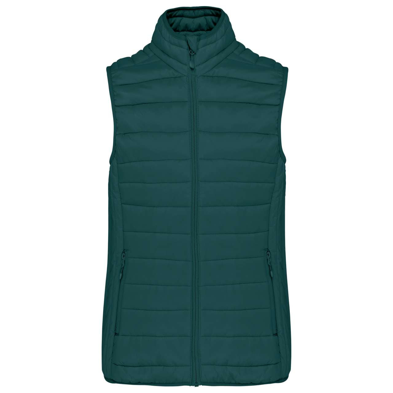 LADIES' LIGHTWEIGHT SLEEVELESS FAKE DOWN JACKET - Mineral Green - Main