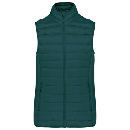 LADIES' LIGHTWEIGHT SLEEVELESS FAKE DOWN JACKET - Mineral Green - Main