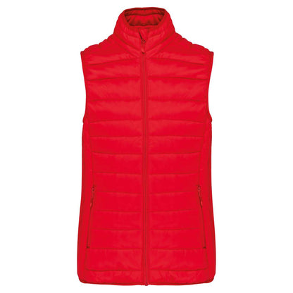LADIES' LIGHTWEIGHT SLEEVELESS FAKE DOWN JACKET - Red - Main