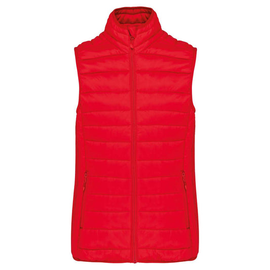 LADIES' LIGHTWEIGHT SLEEVELESS FAKE DOWN JACKET - Red - Main