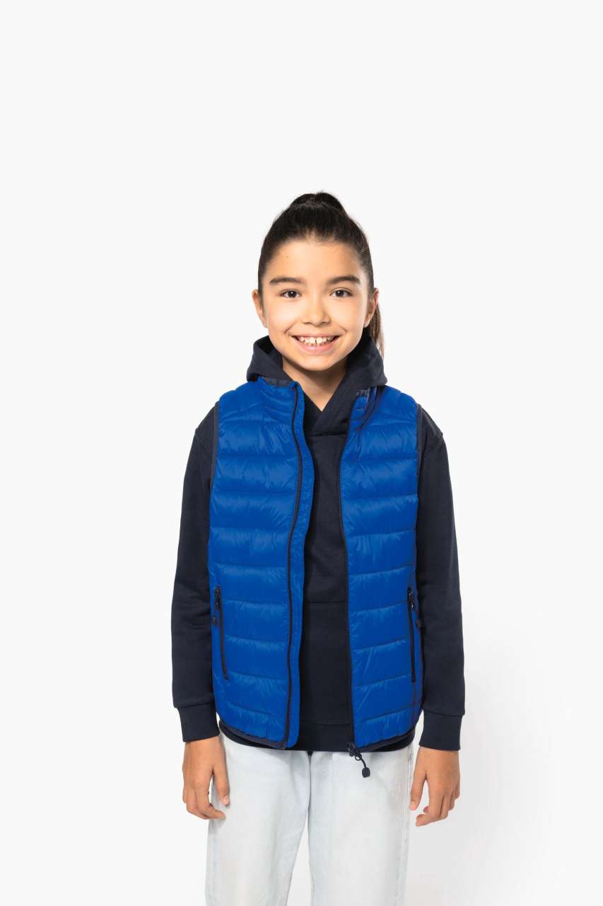 KIDS' LIGHTWEIGHT SLEEVELESS PADDED JACKET - Light Royal Blue - modelimageurl