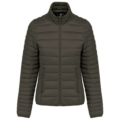 LADIES' LIGHTWEIGHT PADDED JACKET - Dark Khaki - colorimageurl