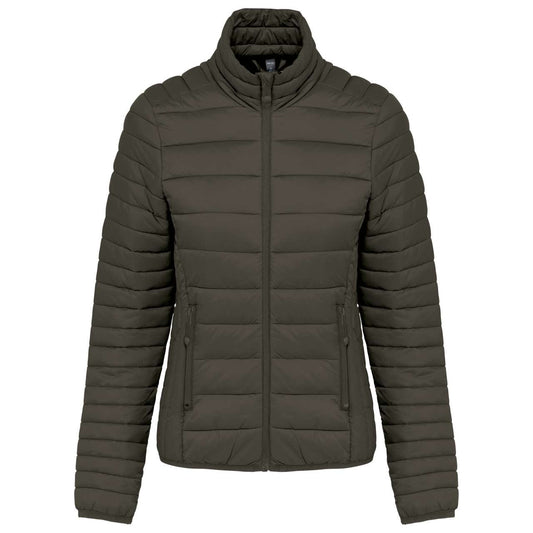 LADIES' LIGHTWEIGHT PADDED JACKET - Dark Khaki - colorimageurl