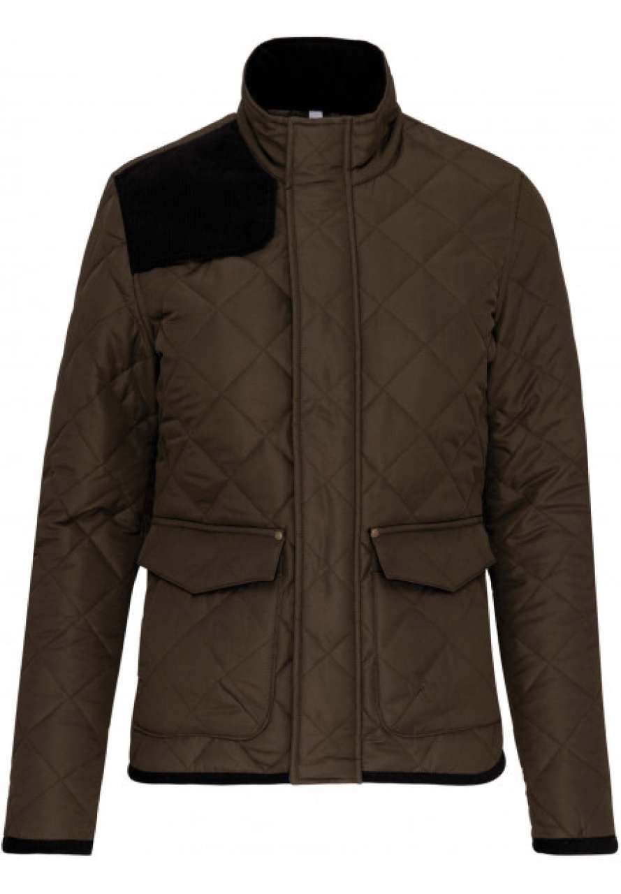 MEN'S QUILTED JACKET - Mossy Green/Black - colorimageurl