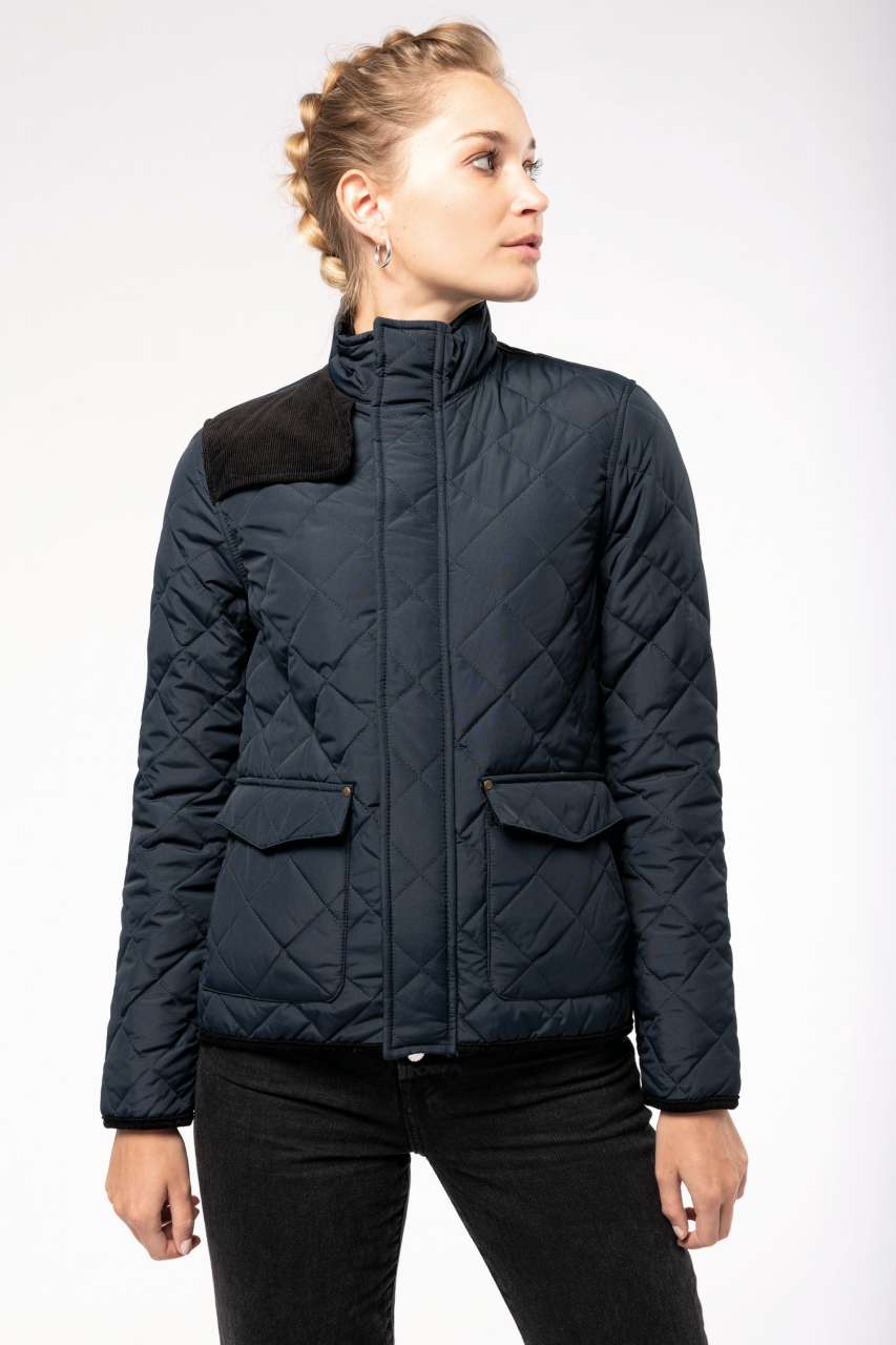 LADIES’ QUILTED JACKET - Navy/Black - modelimageurl