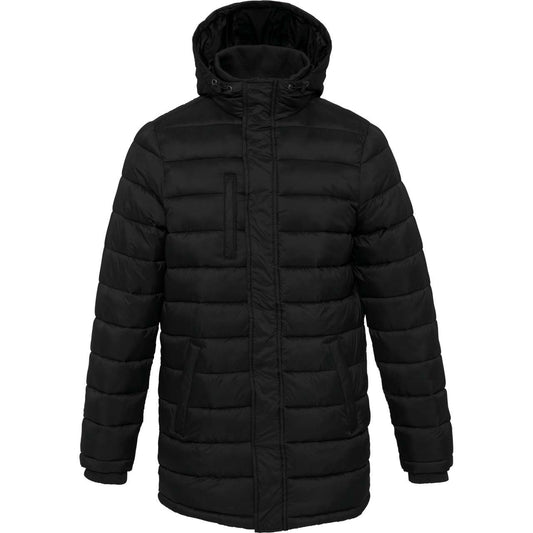 MEN'S LIGHTWEIGHT HOODED PADDED PARKA - Black - colorimageurl