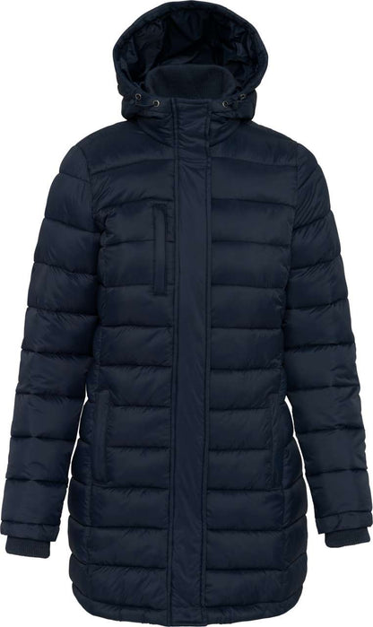 LADIES' LIGHTWEIGHT HOODED PADDED PARKA - Navy - colorimageurl