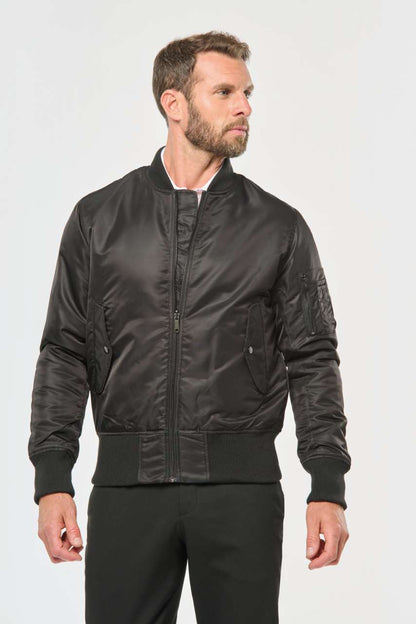 REVERSIBLE BOMBER JACKET - Black/Orange - modelimageurl