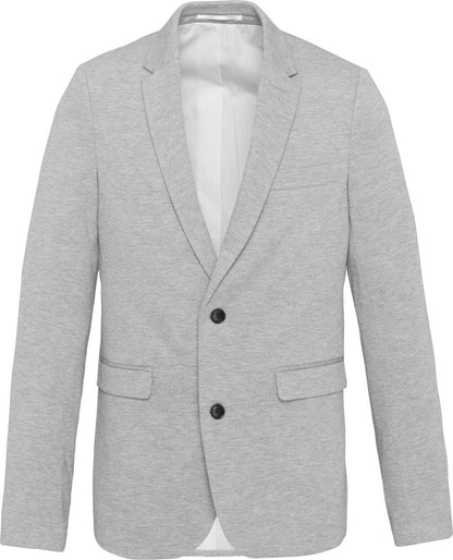 MEN’S KNIT JACKET - Light Grey Heather - colorimageurl