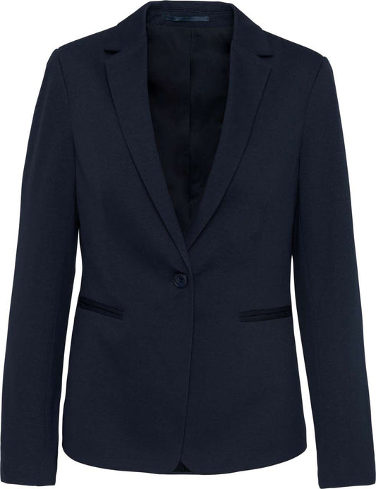 LADIES' KNIT JACKET - Night Navy Heather - colorimageurl