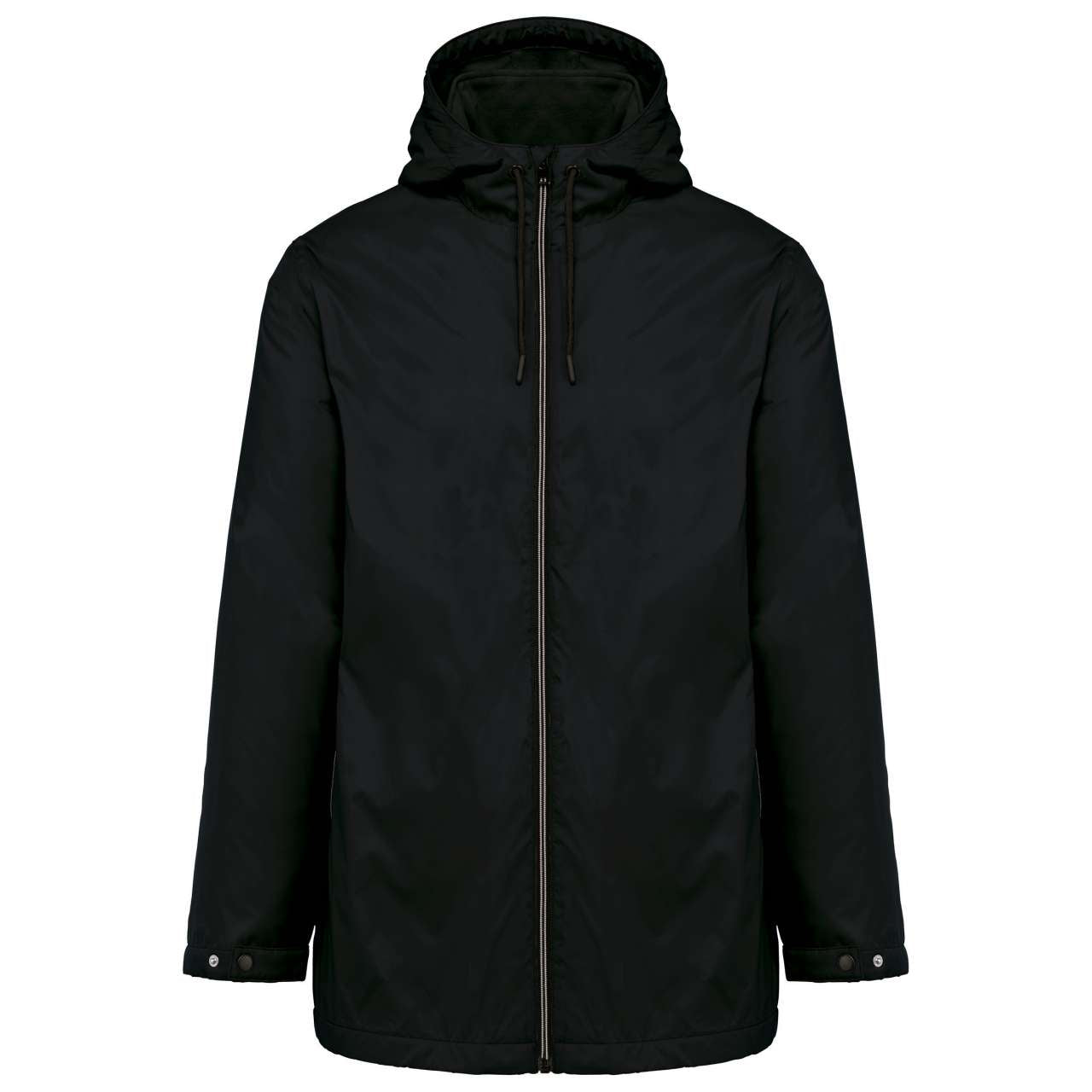 UNISEX HOODED JACKET WITH MICRO-POLARFLEECE LINING - Black - colorimageurl