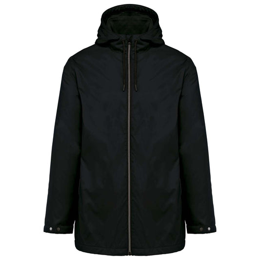 UNISEX HOODED JACKET WITH MICRO-POLARFLEECE LINING - Black - colorimageurl