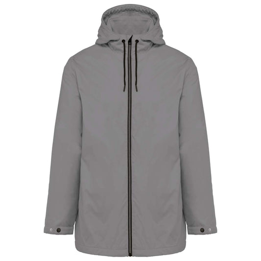 UNISEX HOODED JACKET WITH MICRO-POLARFLEECE LINING - Silver - colorimageurl