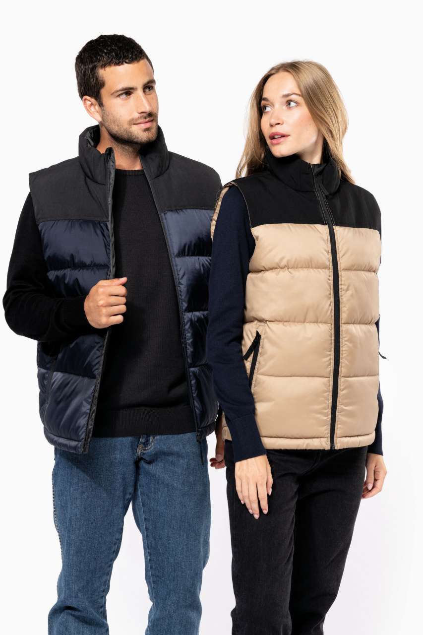 UNISEX BI-TONE PADDED BODYWARMER - Black - modelimageurl