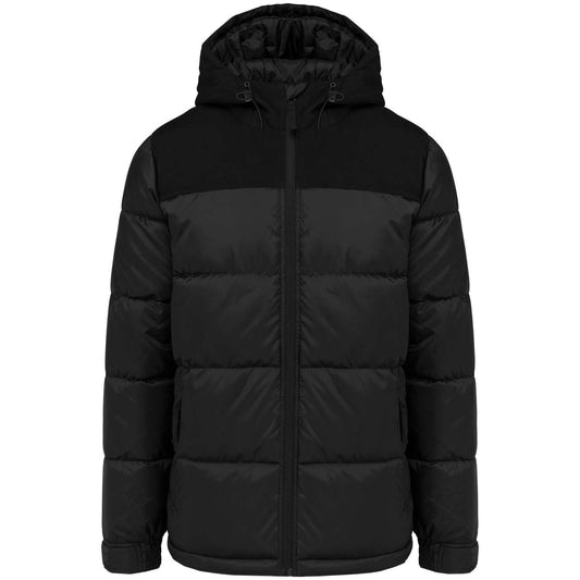 UNISEX BI-TONE PADDED JACKET WITH HOOD - Black - colorimageurl