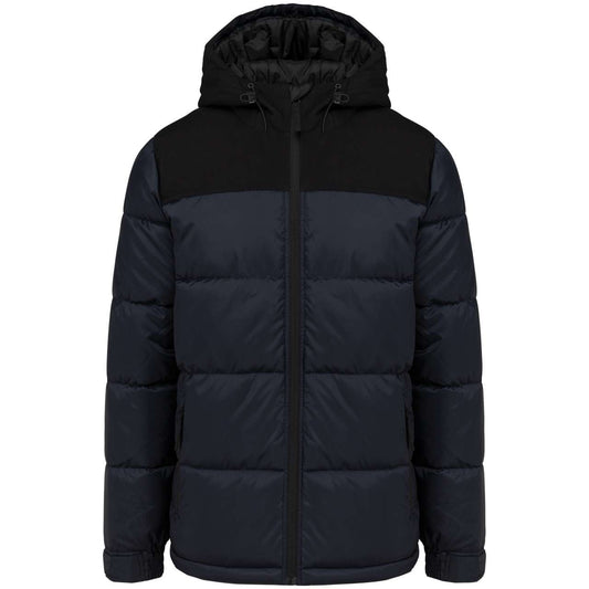 UNISEX BI-TONE PADDED JACKET WITH HOOD - Navy/Black - colorimageurl