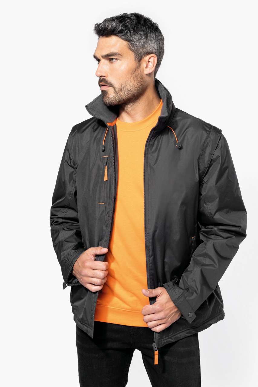 SCORE - DETACHABLE-SLEEVED BLOUSON JACKET - Black/Orange - Additional