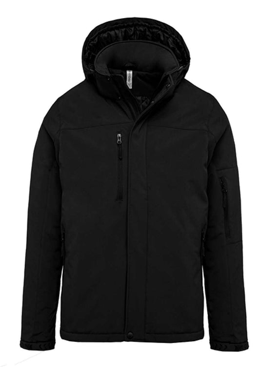 MEN'S HOODED SOFTSHELL LINED PARKA - Black - colorimageurl