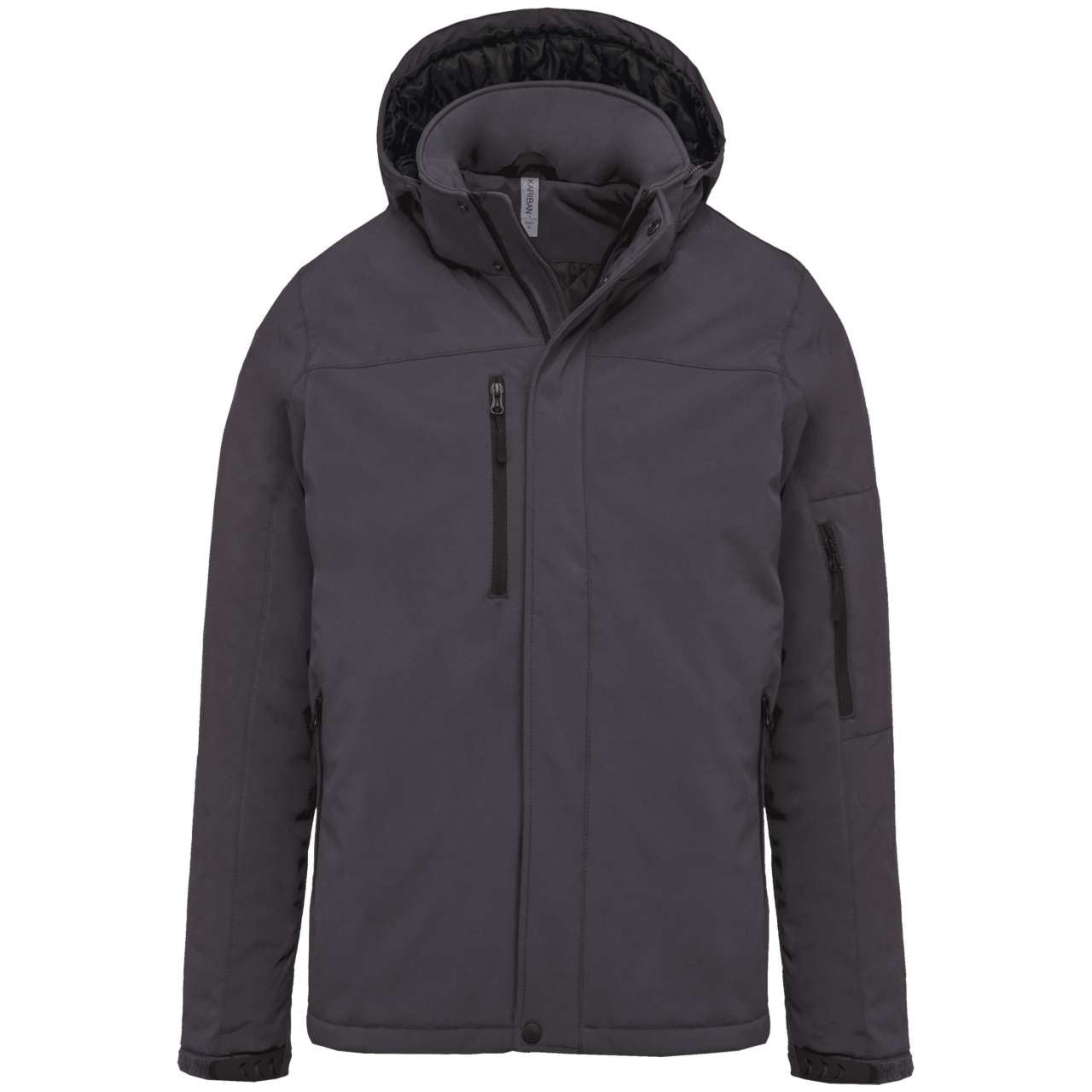 MEN'S HOODED SOFTSHELL LINED PARKA - Titanium - colorimageurl