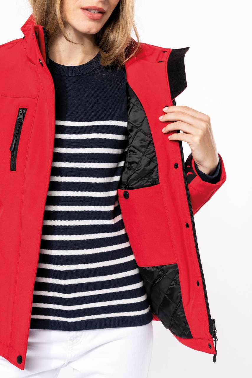 LADIES’ HOODED SOFTSHELL LINED PARKA - Black - Additional