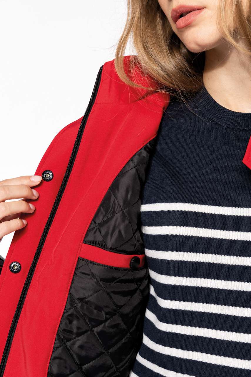 LADIES’ HOODED SOFTSHELL LINED PARKA - Black - Additional