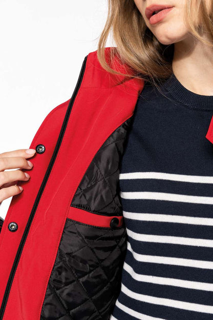 LADIES’ HOODED SOFTSHELL LINED PARKA - Navy - Additional