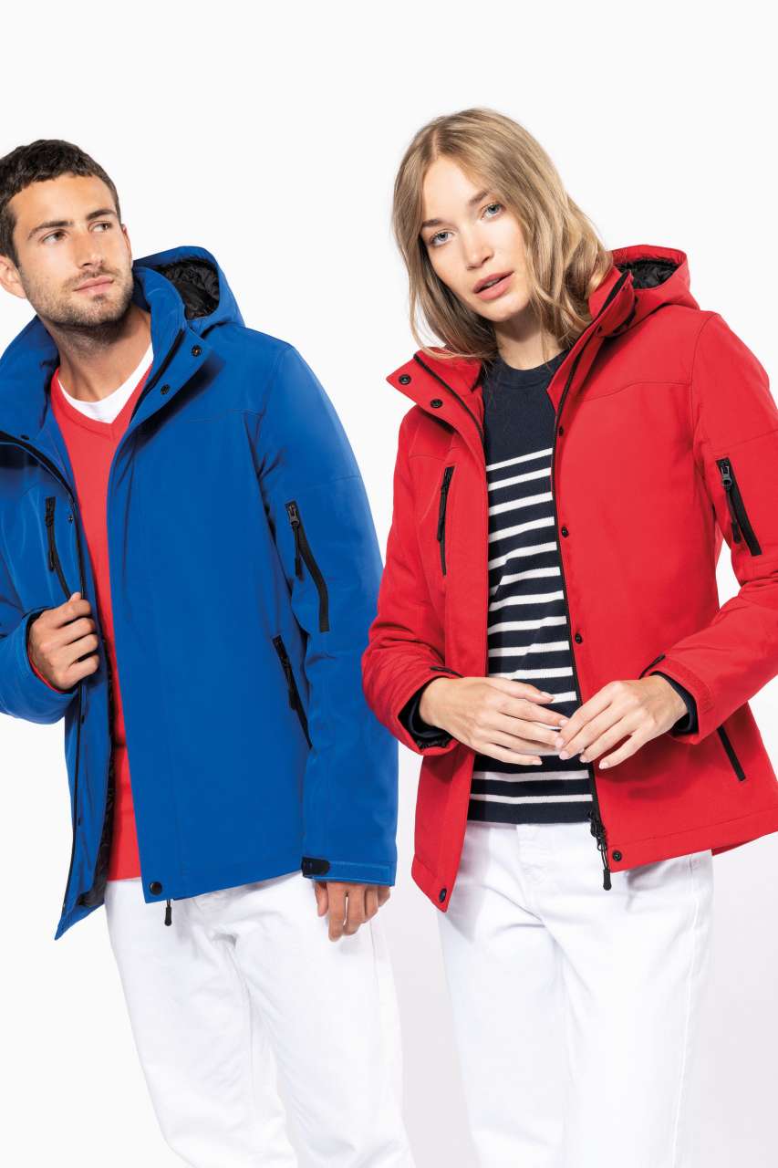 LADIES’ HOODED SOFTSHELL LINED PARKA - Navy - Additional