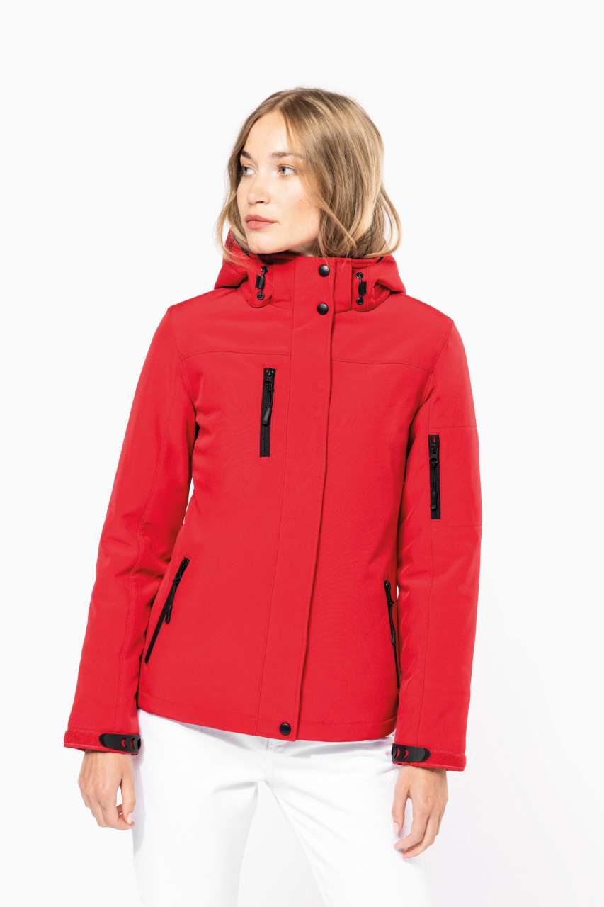 LADIES’ HOODED SOFTSHELL LINED PARKA - Navy - Model