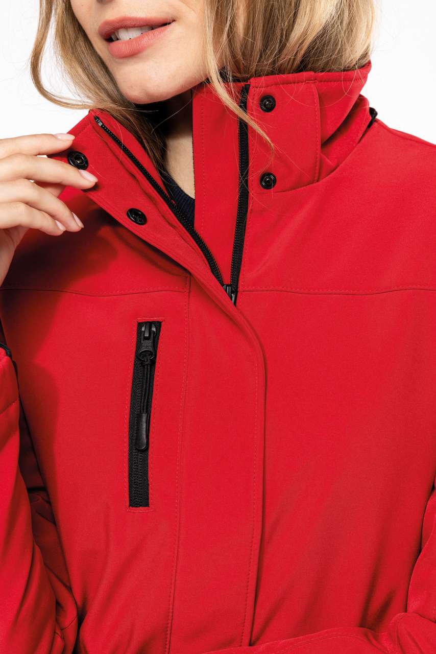 LADIES’ HOODED SOFTSHELL LINED PARKA - Black - Additional