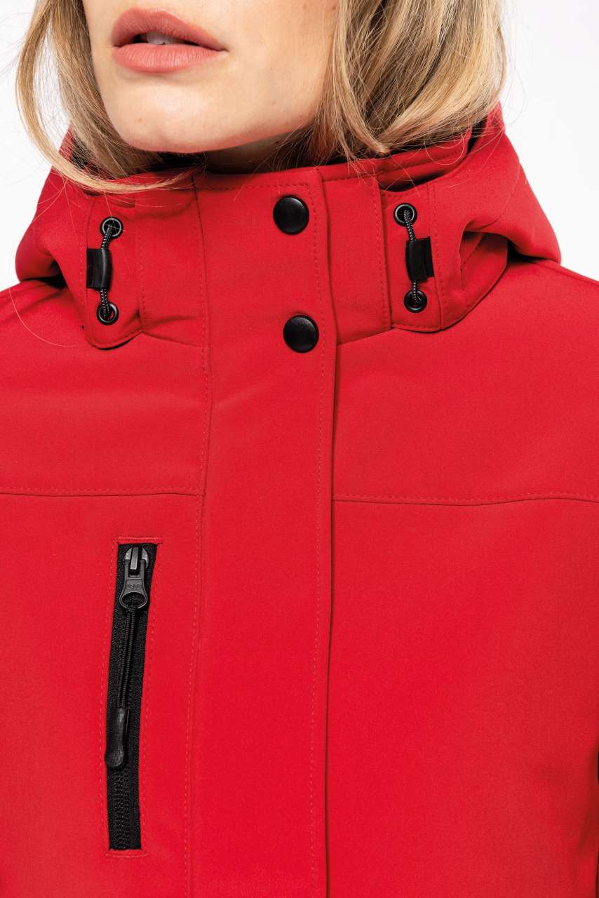 LADIES’ HOODED SOFTSHELL LINED PARKA - Black - Additional
