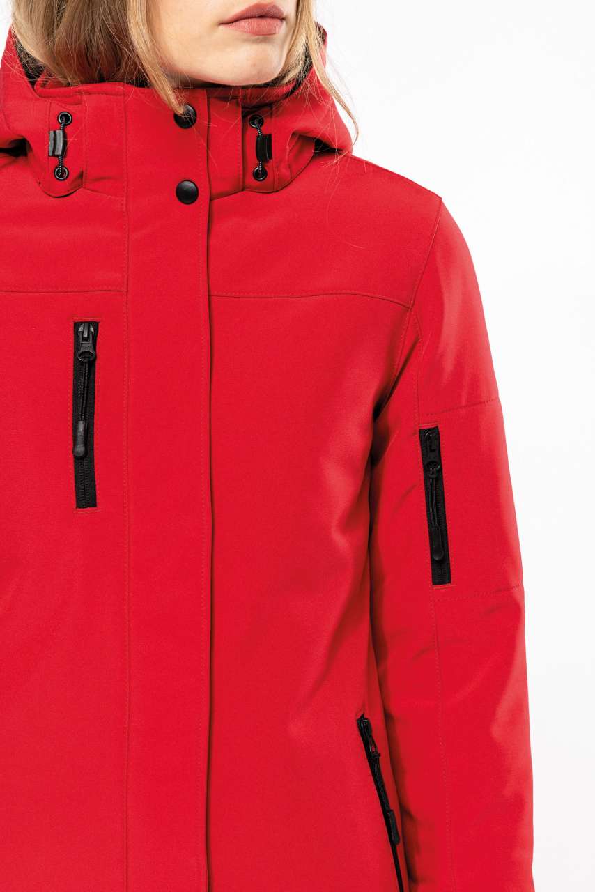 LADIES’ HOODED SOFTSHELL LINED PARKA - Black - Additional