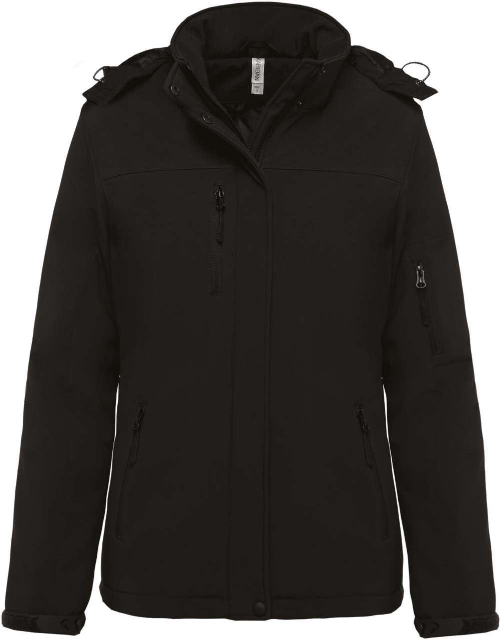 LADIES’ HOODED SOFTSHELL LINED PARKA - Black - Additional