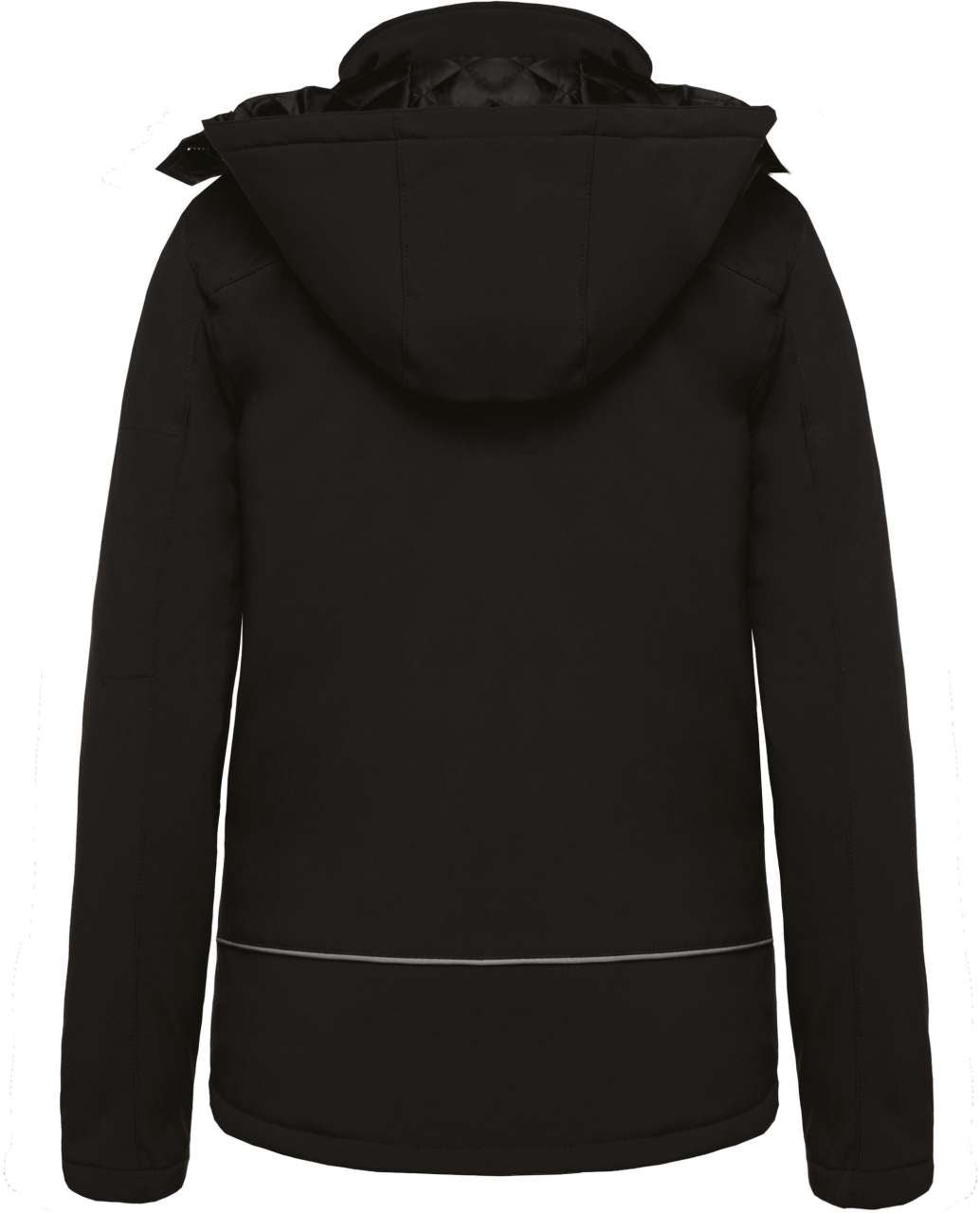 LADIES’ HOODED SOFTSHELL LINED PARKA - Black - Main