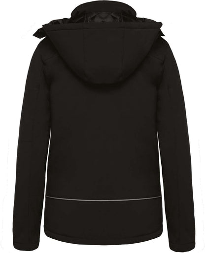 LADIES’ HOODED SOFTSHELL LINED PARKA - Black - Main