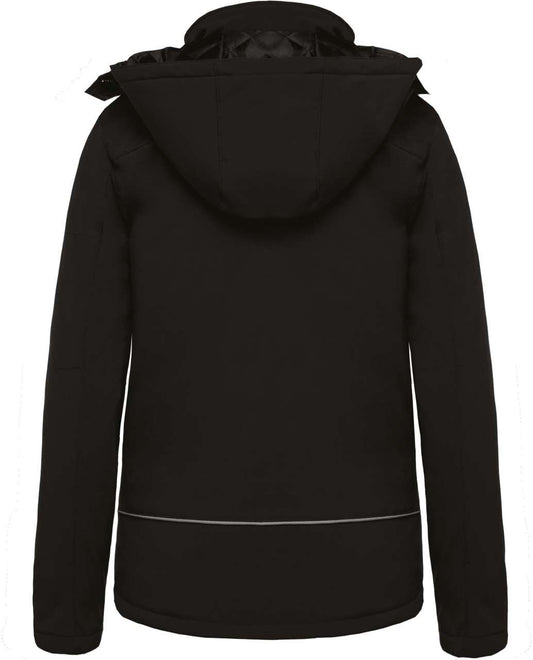 LADIES’ HOODED SOFTSHELL LINED PARKA - Black - Main
