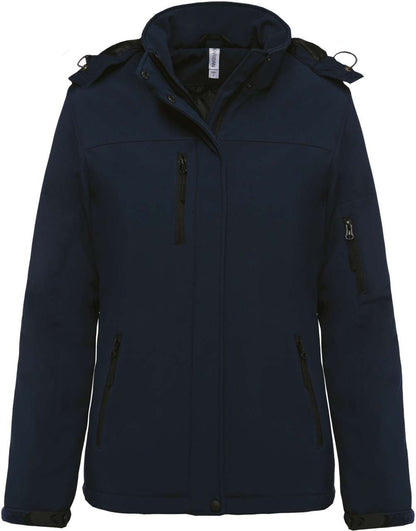 LADIES’ HOODED SOFTSHELL LINED PARKA - Navy - Additional
