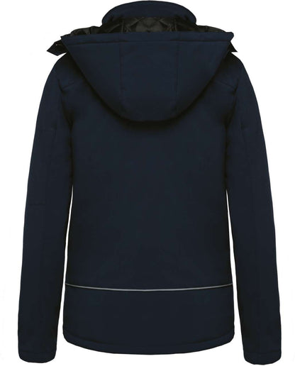 LADIES’ HOODED SOFTSHELL LINED PARKA - Navy - Main