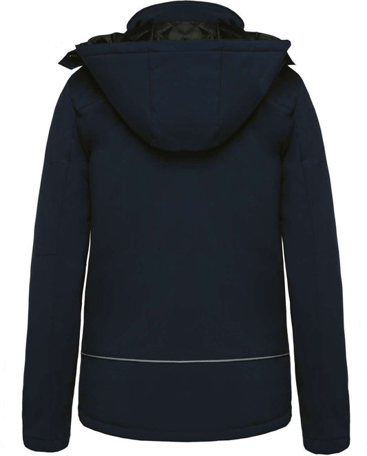 LADIES’ HOODED SOFTSHELL LINED PARKA - Navy - Main