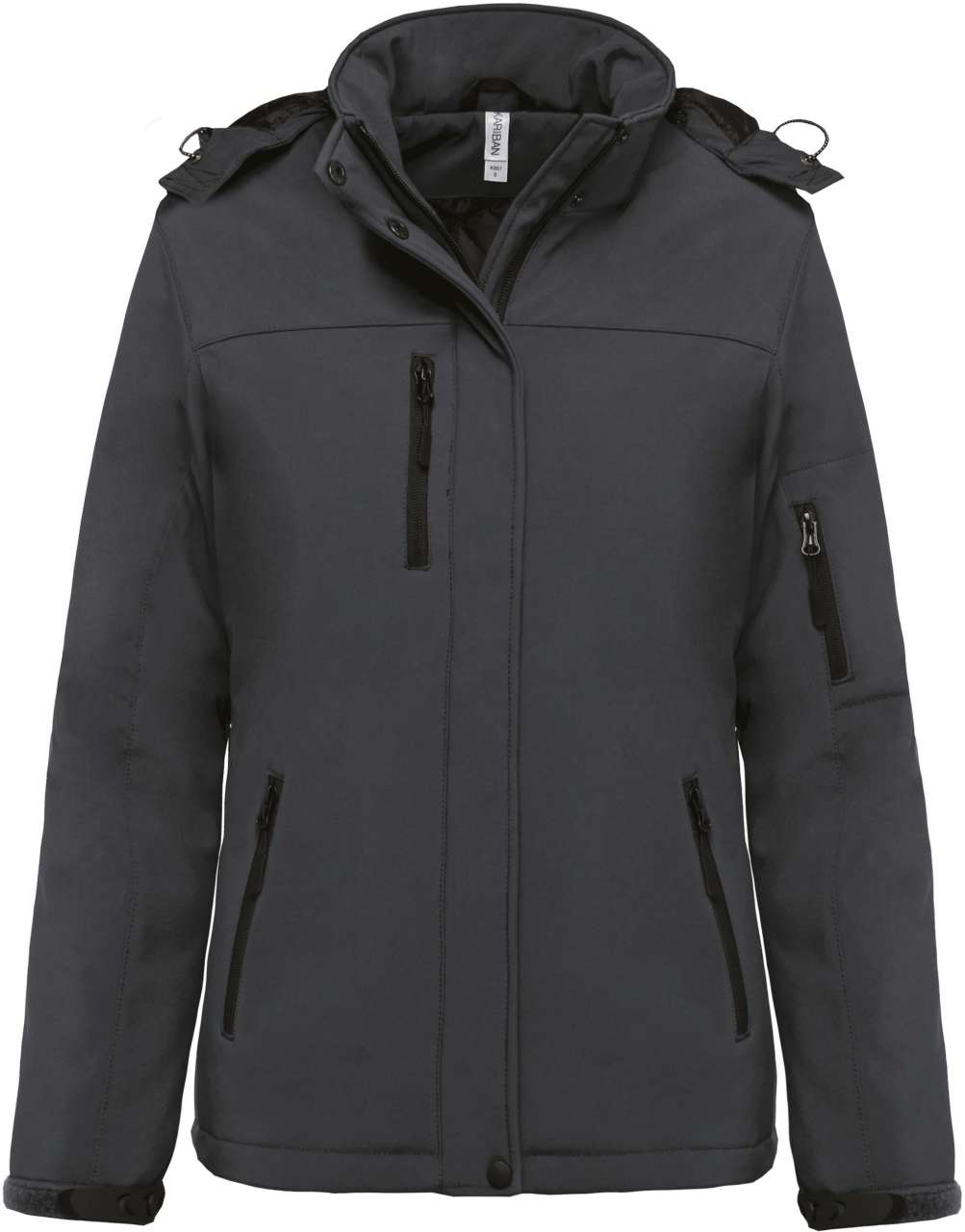 LADIES’ HOODED SOFTSHELL LINED PARKA - Titanium - Additional