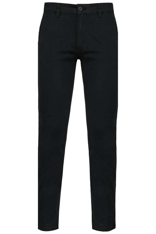 MEN'S CHINO TROUSERS - Black - colorimageurl