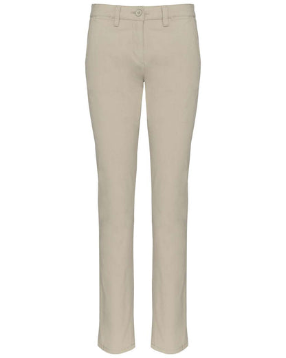 LADIES' CHINO TROUSERS - Beige - colorimageurl