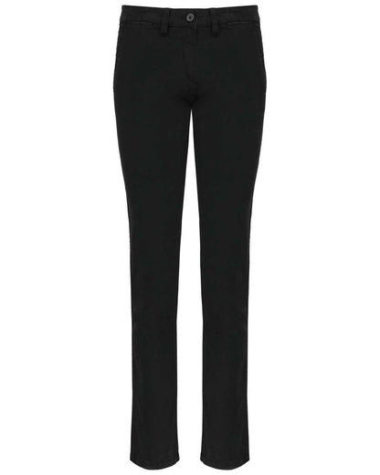 LADIES' CHINO TROUSERS - Black - colorimageurl