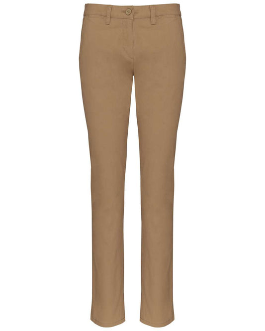 LADIES' CHINO TROUSERS - Camel - colorimageurl