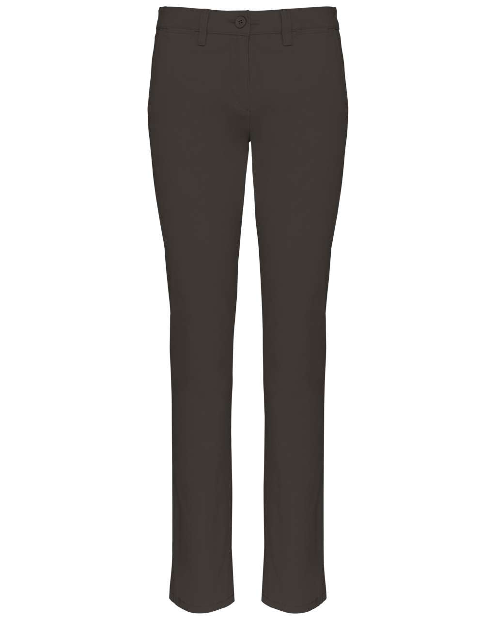 LADIES' CHINO TROUSERS - Dark Grey - colorimageurl