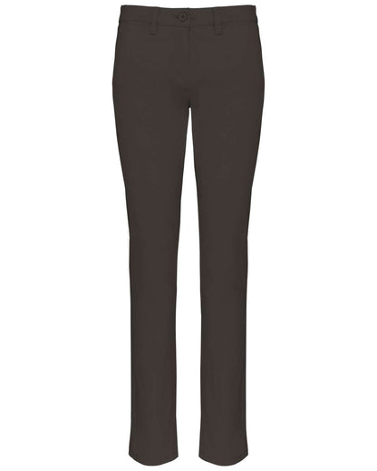 LADIES' CHINO TROUSERS - Dark Grey - colorimageurl