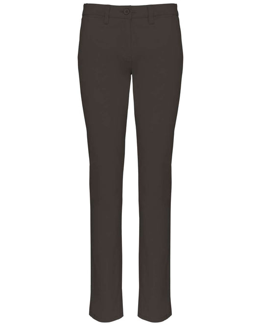 LADIES' CHINO TROUSERS - Dark Grey - colorimageurl