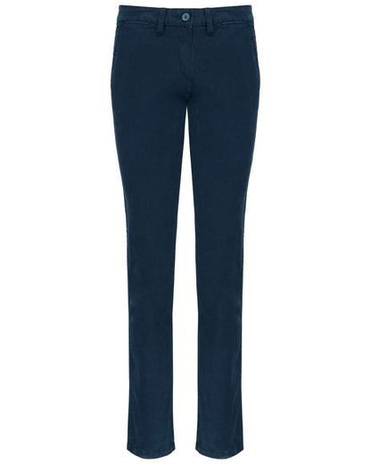 LADIES' CHINO TROUSERS - Dark Navy - colorimageurl