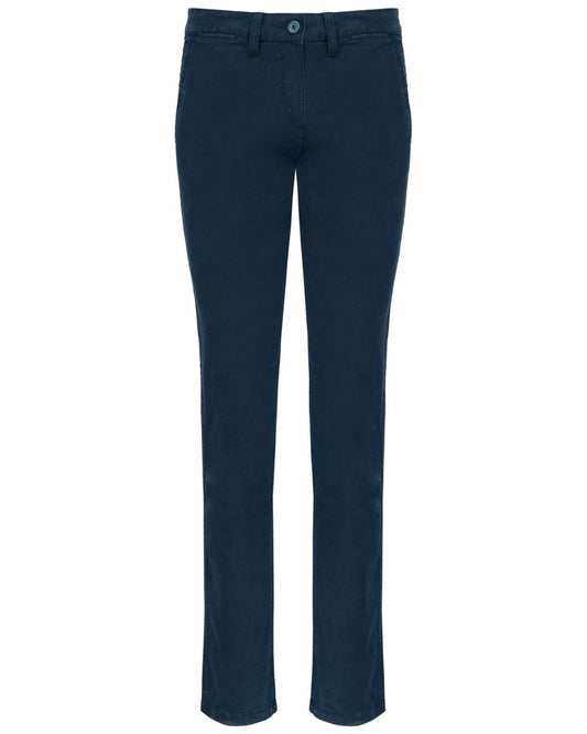 LADIES' CHINO TROUSERS - Dark Navy - colorimageurl
