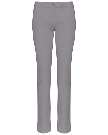 LADIES' CHINO TROUSERS - Fine Grey - colorimageurl